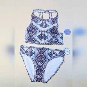 'Swimsuits for All' Bikini Set, Size 8, Blue Multicolor